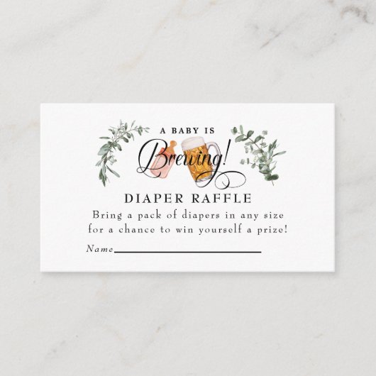 Baby Brewing | BABY SHOWER WATERVERF Informatiekaartje (Voorkant)