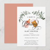 Baby Brewing | BABY SHOWER WATERVERF Kaart (Voorkant / Achterkant)