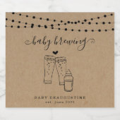 Baby Brewing Beer Couple's Baby shower Bier Etiket (Enkel label)