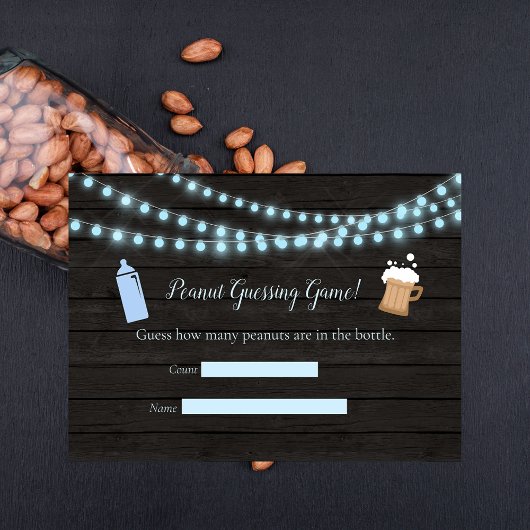 Baby Brewing Blue Guessing Game Baby shower Informatiekaartje