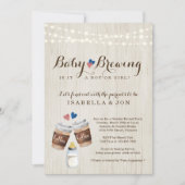 Baby Brewing Coffee Gender Reveal Party Invitation Kaart (Voorkant)