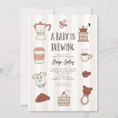Baby Brewing Gender Neutral Baby shower Invitation Kaart (Voorkant)