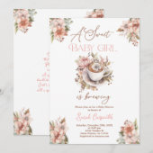 Baby Brewing Girl Baby shower uitnodiging (Voorkant / Achterkant)