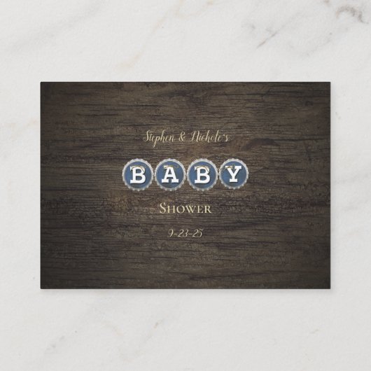 Baby Brewing Gold Guessing Game Baby shower Informatiekaartje (Achterkant)