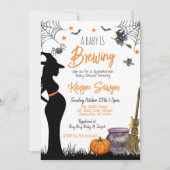 Baby Brewing Halloween Baby shower Invitation Kaart (Voorkant)