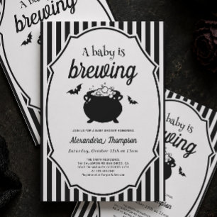 Baby Brewing Halloween Baby Shower Kaart