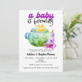 Baby Brewing Halloween Heksenketel Baby shower Kaart (Staand voorkant)