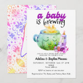 Baby Brewing Halloween Heksenketel Baby shower Kaart (Voorkant / Achterkant)