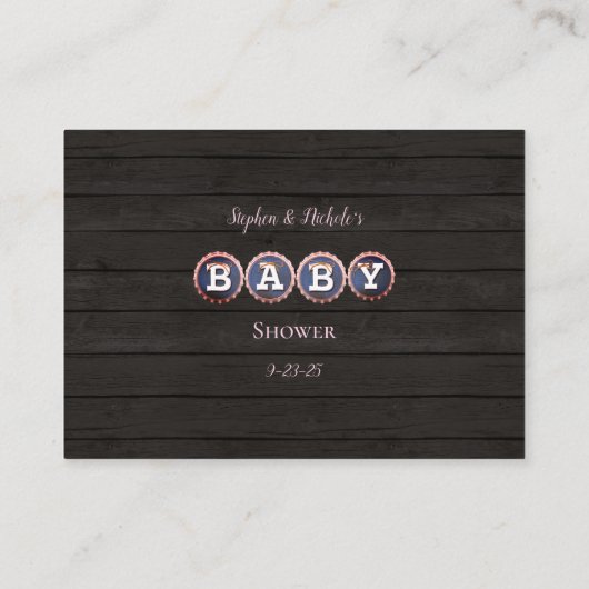 Baby Brewing Pink Guessing Game Baby shower Informatiekaartje (Achterkant)