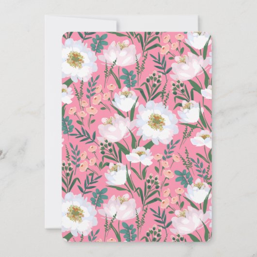 Baby Brewing roze bloemige thee party Baby shower Kaart (Achterkant)