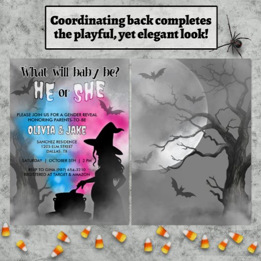 Baby Brewing Spooky Witch Halloween Geslacht Onthu Kaart