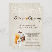 Baby Brewing Twins Couple's Baby shower Invitation Kaart (Voorkant / Achterkant)