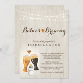 Baby Brewing Twins Couple's Baby shower Invitation Kaart (Voorkant / Achterkant)