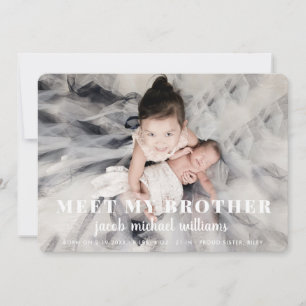 baby broer Birth Announcement Card Kaart