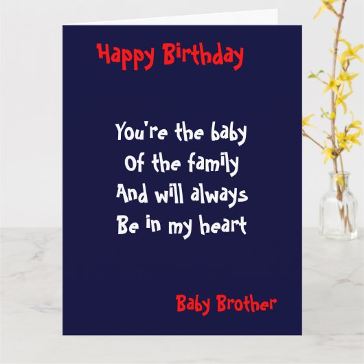 Baby broer Birthday Kaart (Gele Bloem)