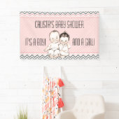 Baby Broer en zuster Twins Baby shower Spandoek (Insitu)