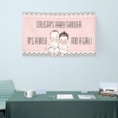  Baby Broer en zuster Twins Baby shower Spandoek (Beurs)