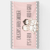  Baby Broer en zuster Twins Baby shower Spandoek (Verticaal)
