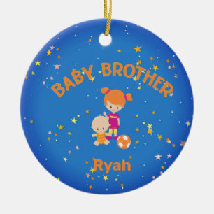 Baby Broer met Big Sister gepersonaliseerd Keramisch Ornament