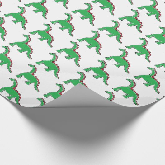 Baby Brontosaurus Cartoon Dinosaur Gear Cadeaupapier (Hoek)