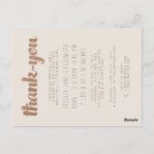 Baby Bronze Dank U Geboorteaankondiging Foto Briefkaart (Achterkant)