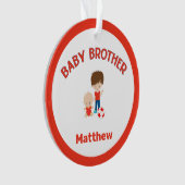 Baby Brother met Big Brother gepersonaliseerd Ornament (voorkant)