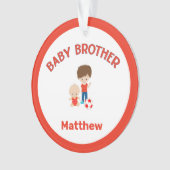 Baby Brother met Big Brother gepersonaliseerd Ornament (voorkant)