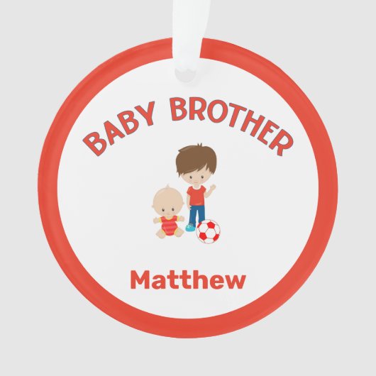 Baby Brother met Big Brother gepersonaliseerd Ornament (voorkant)