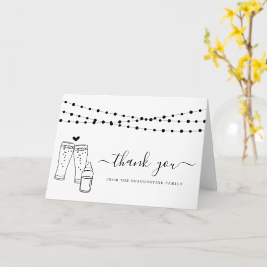 Baby brouwbier en Baby flessentest Hartelijk dank Kaart (Gele Bloem)