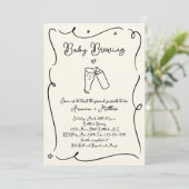 Baby Brouwen Bier Paar Douche Uitnodiging (Staand voorkant)