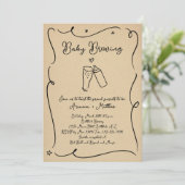 Baby Brouwen Bier Paar Douche Uitnodiging (Staand voorkant)