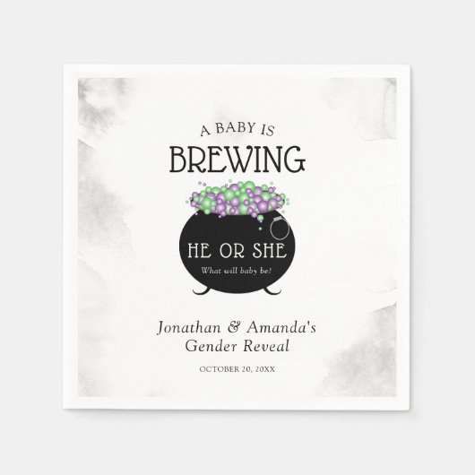 Baby Brouwen Halloween Geslacht Onthulling Servet (Voorkant)