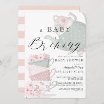 Baby Brouwen Roze Tea Party Virtual Baby shower
