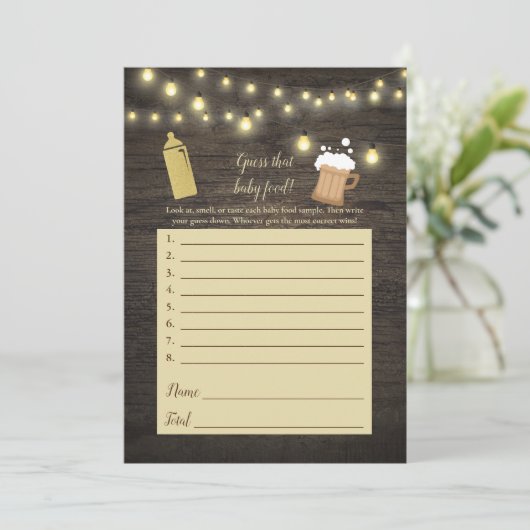 Baby Brouwgoud raadt het Baby-schoenenspel Kaart (Staand voorkant)