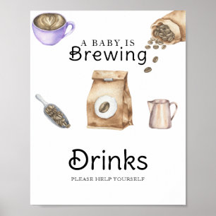Baby brouwt baby shower Drinken Poster