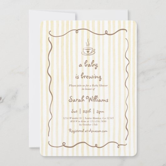 Baby brouwt Baby shower Invitation Kaart (Voorkant)