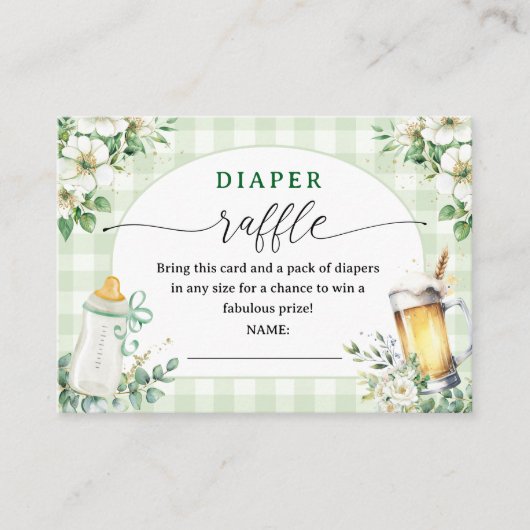 Baby brouwt Baby shower luierkrabbel Informatiekaartje (Voorkant)