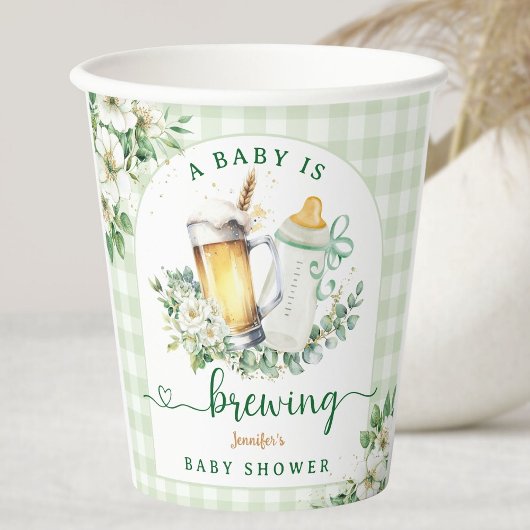 Baby brouwt Baby shower Papieren Bekers