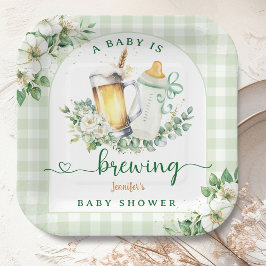 Baby brouwt Baby shower Papieren Bordje