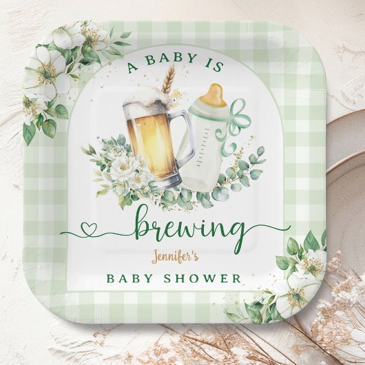 Baby brouwt Baby shower Papieren Bordje