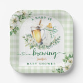 Baby brouwt Baby shower Papieren Bordje (Voorkant)
