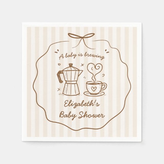 Baby brouwt Baby shower servet (Voorkant)