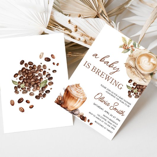 Baby brouwt Baby shower van koffiebonen Kaart