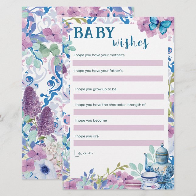 Baby brouwt Baby wenst Baby shower Games (Voorkant / Achterkant)