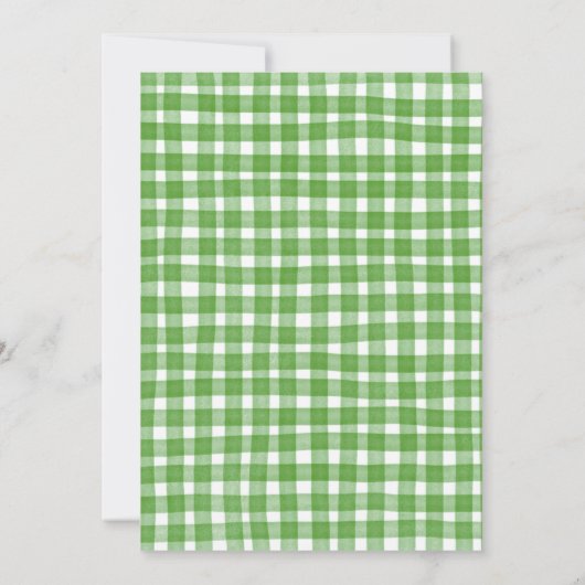 Baby brouwt BBQ-Baby shower Beer Green Gingham Kaart (Achterkant)