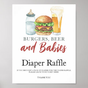 Baby brouwt bier baby shower luier raffle poster