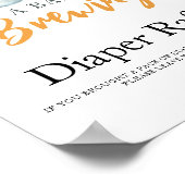 Baby brouwt bier baby shower luier raffle  poster (Hoek)