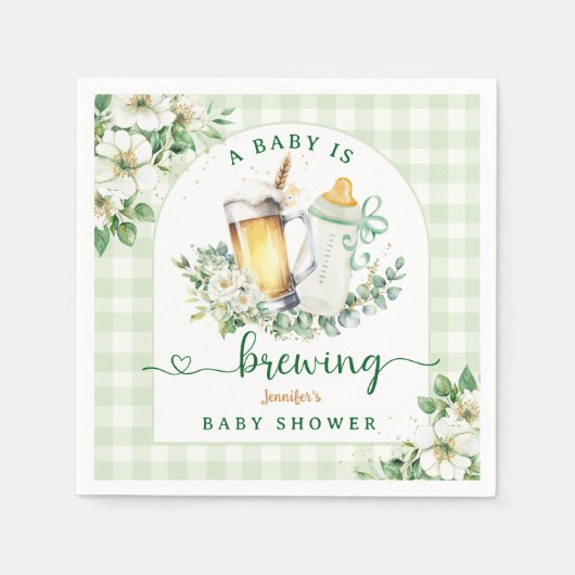 Baby brouwt bier Baby shower papier servet (Voorkant)