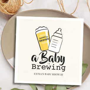 Baby Brouwt Bier Babyfles Beige Baby Shower Servet