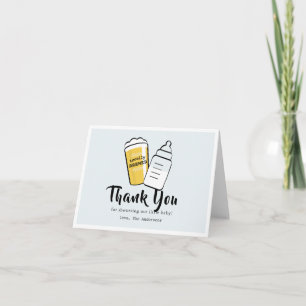 Baby Brouwt Bier Babyfles Blauw Baby Shower Bedankkaart